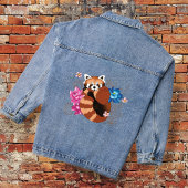 Rode Panda Lotusbloemen Henna Denim Jacket
