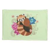 Rode Panda Lotusbloemen Henna Kussensloop (Achterkant)