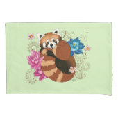 Rode Panda Lotusbloemen Henna Kussensloop (Voorkant)