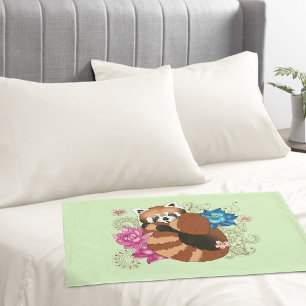 Rode Panda Lotusbloemen Henna Kussensloop