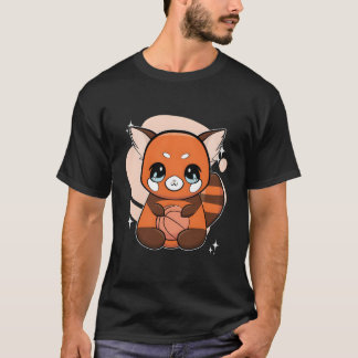Rode panda met basketbal t-shirt