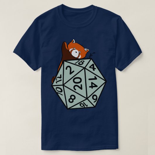 Rode Panda met D20 T-shirt (Design voorkant)