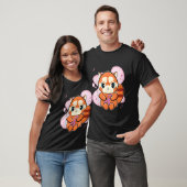 Rode panda met lint borstkanker bewustzijn t-shirt (Unisex)