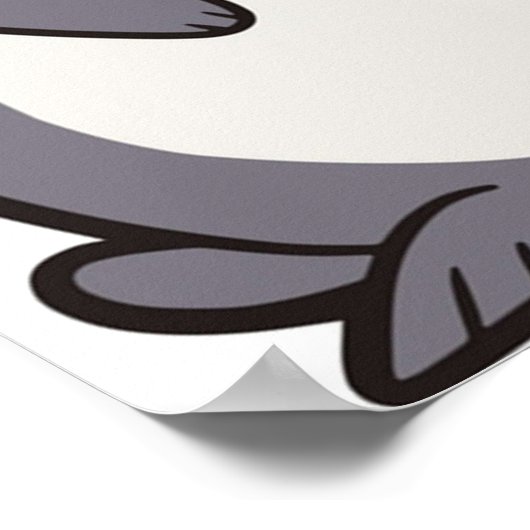 Rode panda met panda poster (Hoek)