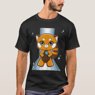 Rode panda met scepter t-shirt