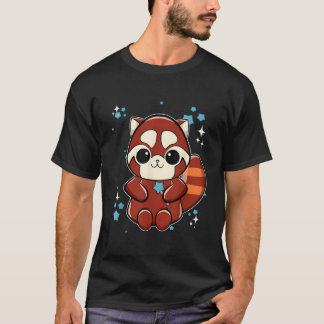 Rode panda met scepter t-shirt