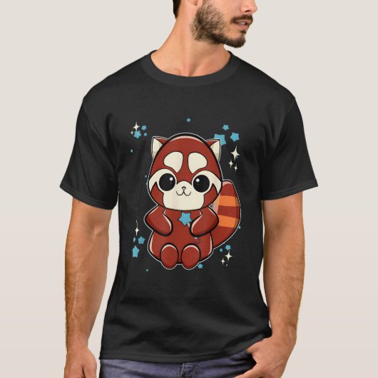 Rode panda met scepter t-shirt (Voorkant)