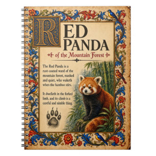 Rode panda, middeleeuwse bestiariumkunst notitieboek