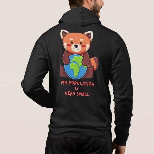 Rode panda: Mijn populatie is erg klein. Hoodie (Achterkant)