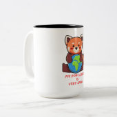 Rode panda: Mijn populatie is erg klein. Tweekleurige Koffiemok (Voorkant links)