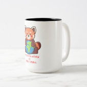 Rode panda: Mijn populatie is erg klein. Tweekleurige Koffiemok (Voorkant rechts)