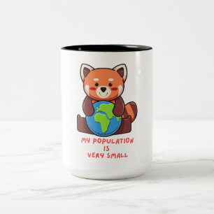 Rode panda: Mijn populatie is erg klein. Tweekleurige Koffiemok