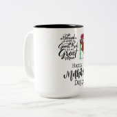 Rode panda moederdag 2024. tweekleurige koffiemok (Voorkant links)