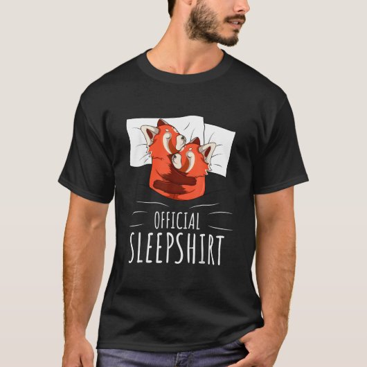 Rode Panda Officiële Slaap T-shirt (Voorkant)