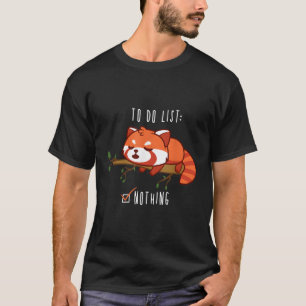Rode panda om te doen lijst lui dier t-shirt