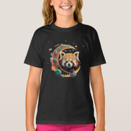 Rode panda op Mars T-shirt