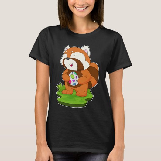 Rode Panda Paasei T-shirt (Voorkant)