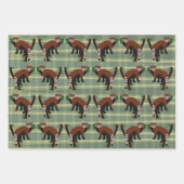 Rode panda-papierbladen inpakpapier vel (Voorkant 3)