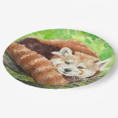 Rode panda papieren bordje (Gekanteld)