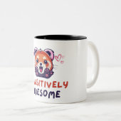 Rode Panda Passief Geweldige Tweekleurige Koffiemok (Voorkant rechts)