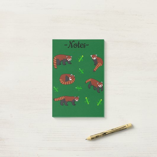 Rode panda post-it® notes (Op bureau)