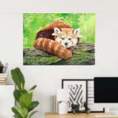 Rode panda poster (Thuiskantoor)