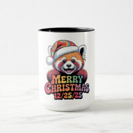 Rode Panda Prettig Kerstfeest 12/25/25 Mok