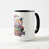 Rode Panda Prettig Kerstfeest 12/25/25 Mok (Voorkant rechts)