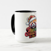 Rode Panda Prettig Kerstfeest 12/25/25 Mok (Voorkant links)