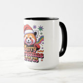 Rode Panda Prettig Kerstfeest 12/25/25 Mok (Voorkant rechts)