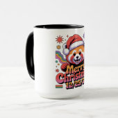 Rode Panda Prettig Kerstfeest 12/25/25 Mok (Voorkant links)