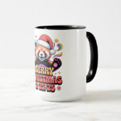 Rode Panda Prettig Kerstfeest 12/25/25 Mok (Voorkant rechts)