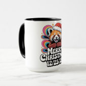 Rode Panda Prettig Kerstfeest 12/25/25 Mok (Voorkant links)