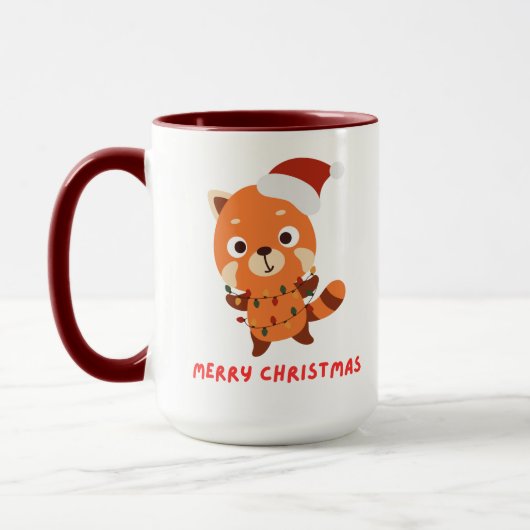 Rode panda Prettig kerstfeest Mok (Links)