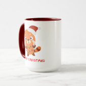 Rode panda Prettig kerstfeest Mok (Voorkant links)