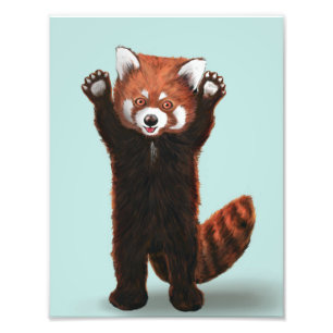 Rode Panda Print Foto Afdruk