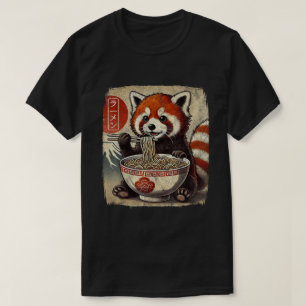 Rode Panda Ramen Bowl Japanse anime Kawaii eten T-shirt