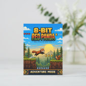 Rode Panda, Retro 8-Bit Pixelkunst Briefkaart (Staand voorkant)