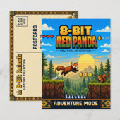 Rode Panda, Retro 8-Bit Pixelkunst Briefkaart (Voorkant / Achterkant)
