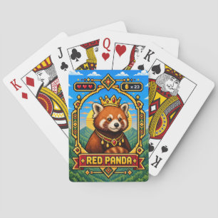 Rode Panda Retro 8-Bit Pixelkunst Pokerkaarten