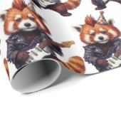Rode Panda Rocker Verjaardags Inpakpapier (Rol Hoek)