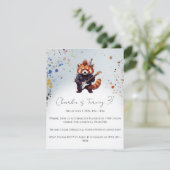 Rode Panda Rocker Verjaardagsuitnodiging (Staand voorkant)