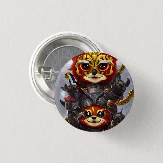 rode panda ronde button 3,2 cm (Voorkant /achterkant)