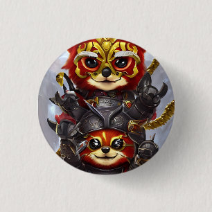 rode panda ronde button 3,2 cm
