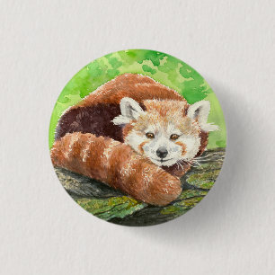 Rode panda ronde button 3,2 cm