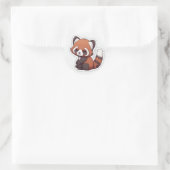 rode panda ronde sticker (Tas)
