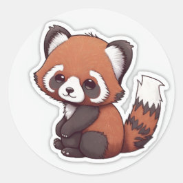 rode panda ronde sticker