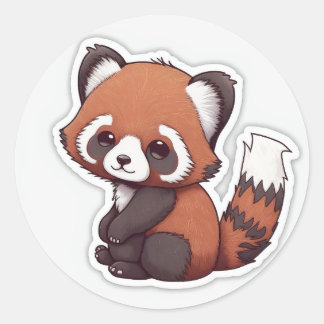 rode panda ronde sticker