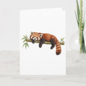 Rode panda rustend op bamboe kaart (Voorkant)
