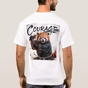 Rode panda-samurai- Moed T-shirt
